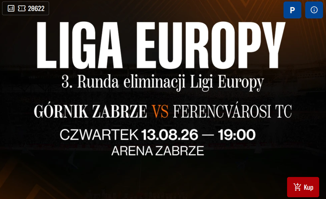 Bilety na mecz Górnik - Ferencvaros wciąż dostępne!